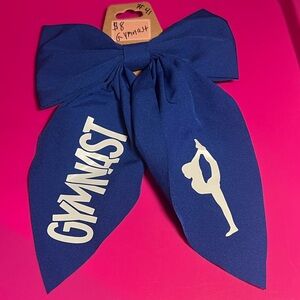 Blue gymnast hair bow